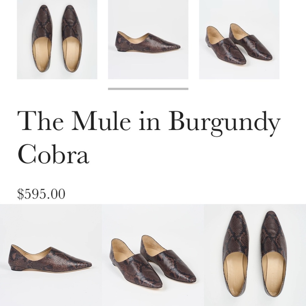 Jamie Haller Mule - Burgundy Cobra - Size 37